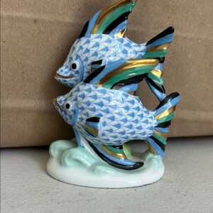 Herend Blue and Gold Fish Figurine